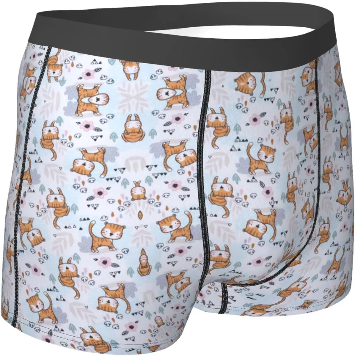 Llama Cartoon Pattern Print Men'S Boxer Briefs Underwear Trunks Soft Stretch Sport Breathable