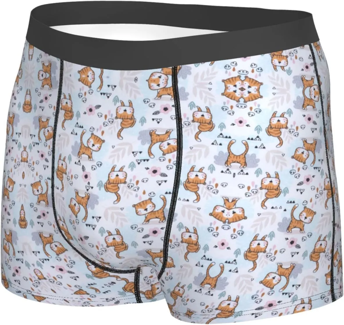 Llama Cartoon Pattern Print Men'S Boxer Briefs Underwear Trunks Soft Stretch Sport Breathable