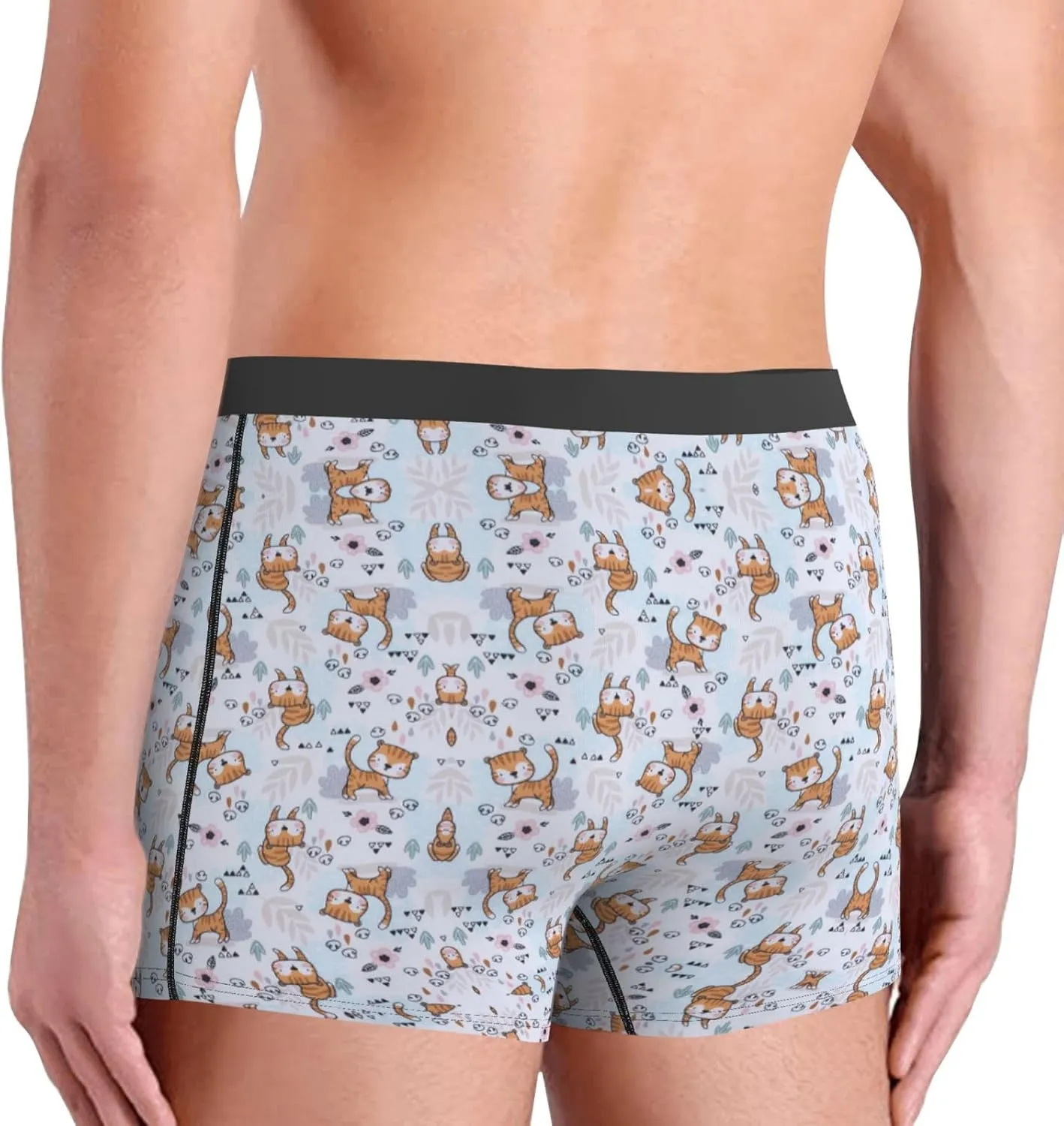 Llama Cartoon Pattern Print Men'S Boxer Briefs Underwear Trunks Soft Stretch Sport Breathable