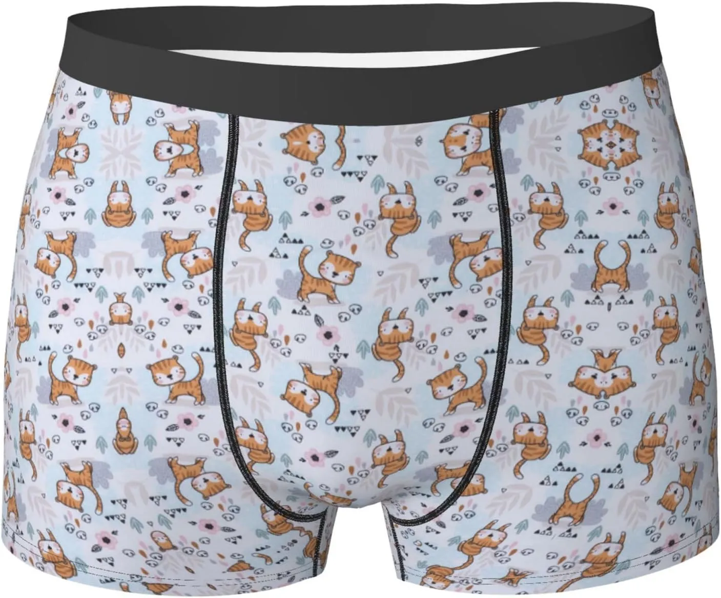 Llama Cartoon Pattern Print Men'S Boxer Briefs Underwear Trunks Soft Stretch Sport Breathable