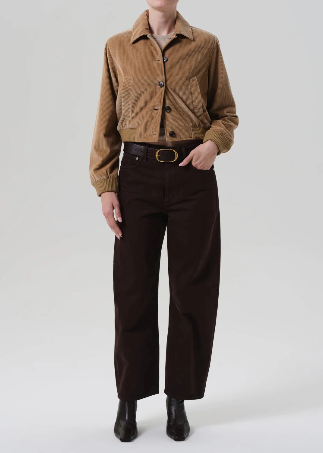 Lola Eve Bomber in Amber Water Repellent Finish Game Day