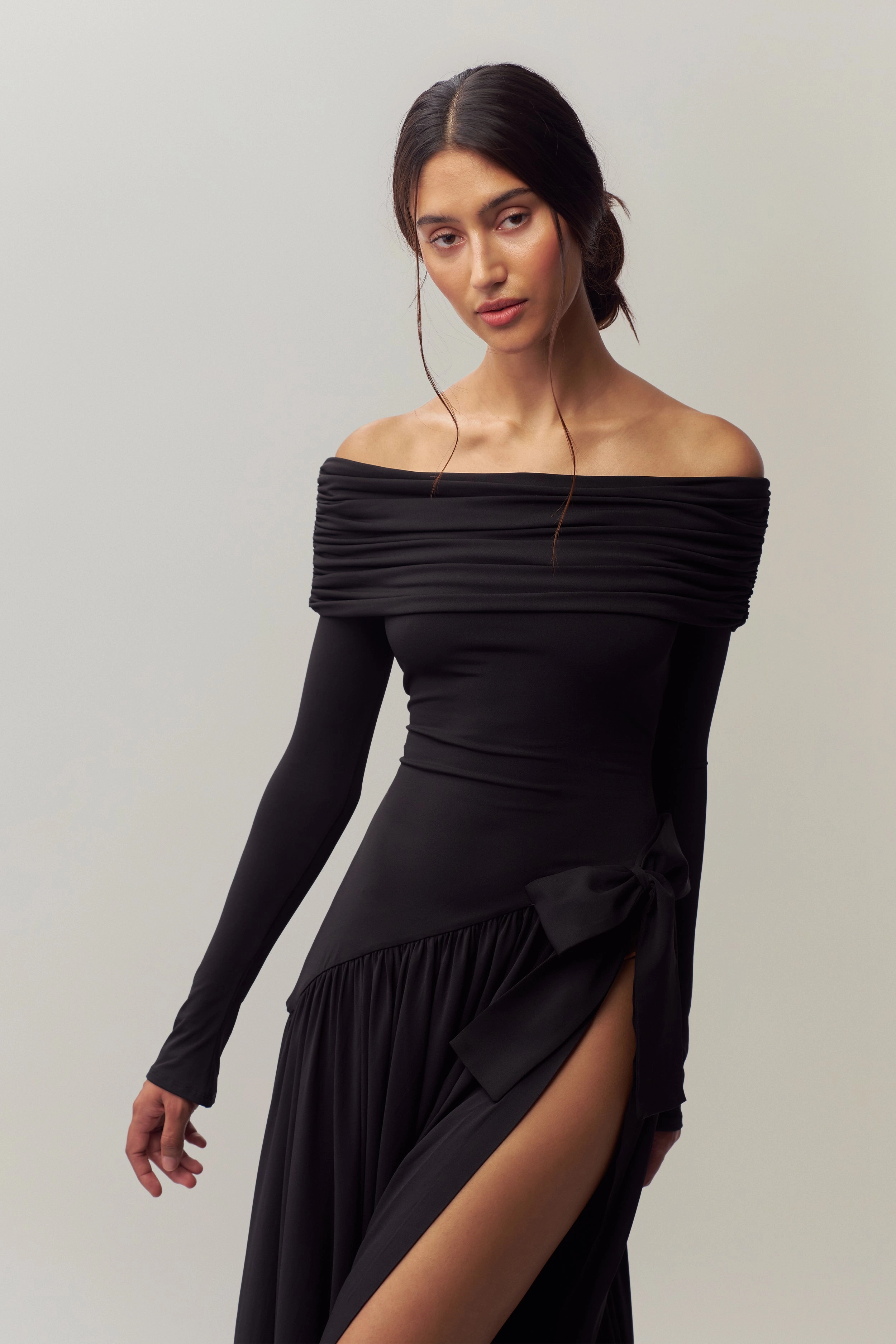 Lola Gown Flutter-Sleeve Skin Glow