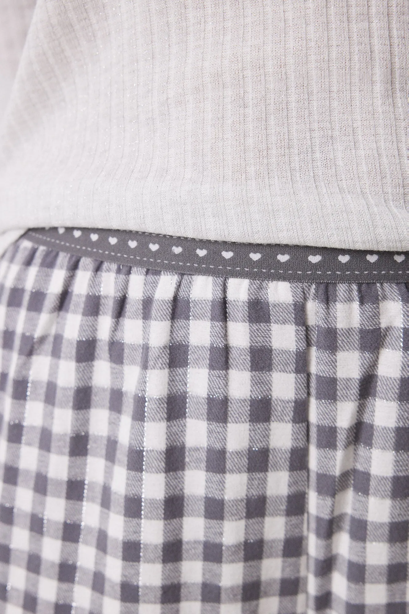 Long grey checked pajamas