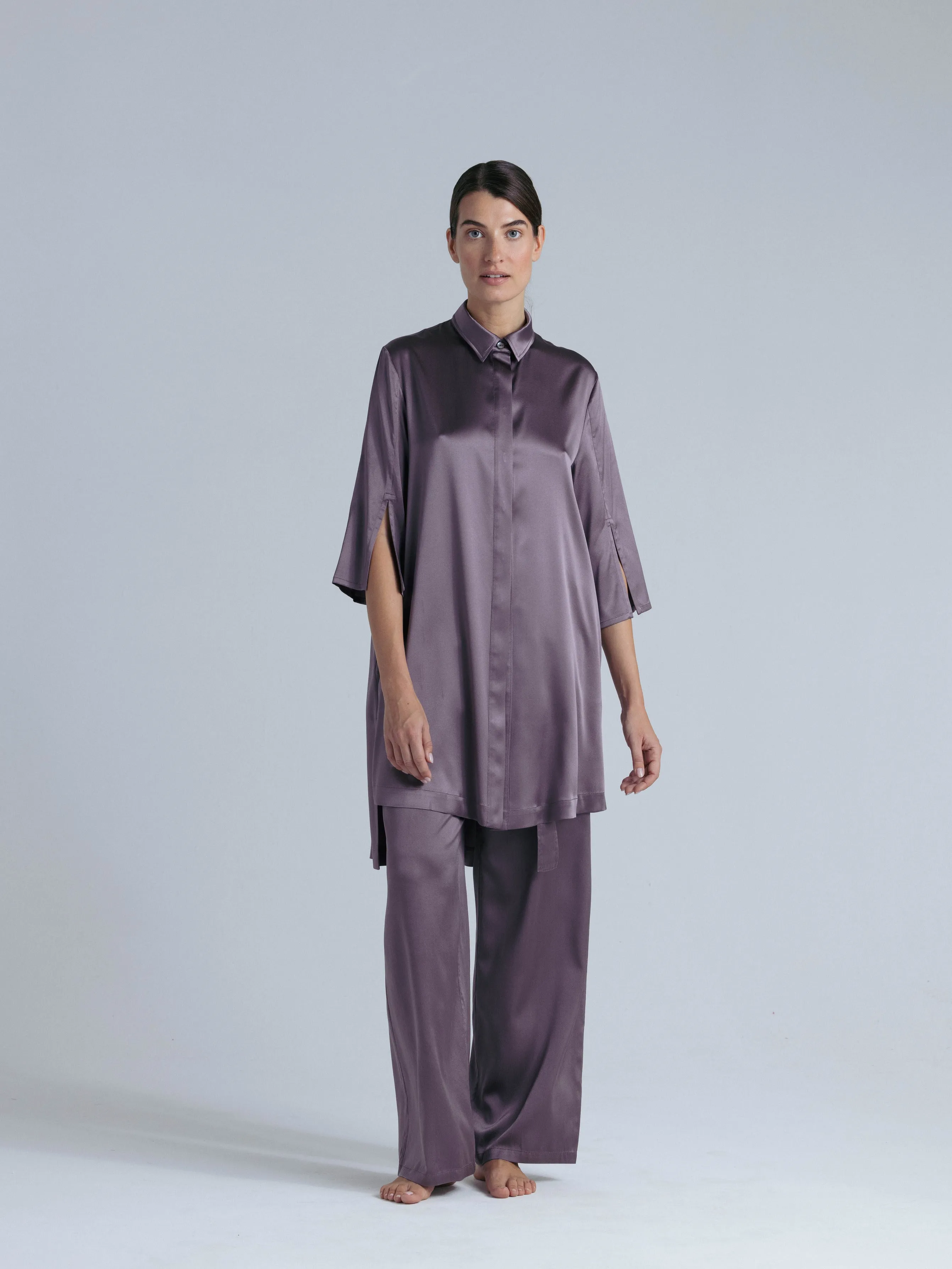 Long Shirt Blouse 'Felicia' in Noble Purple