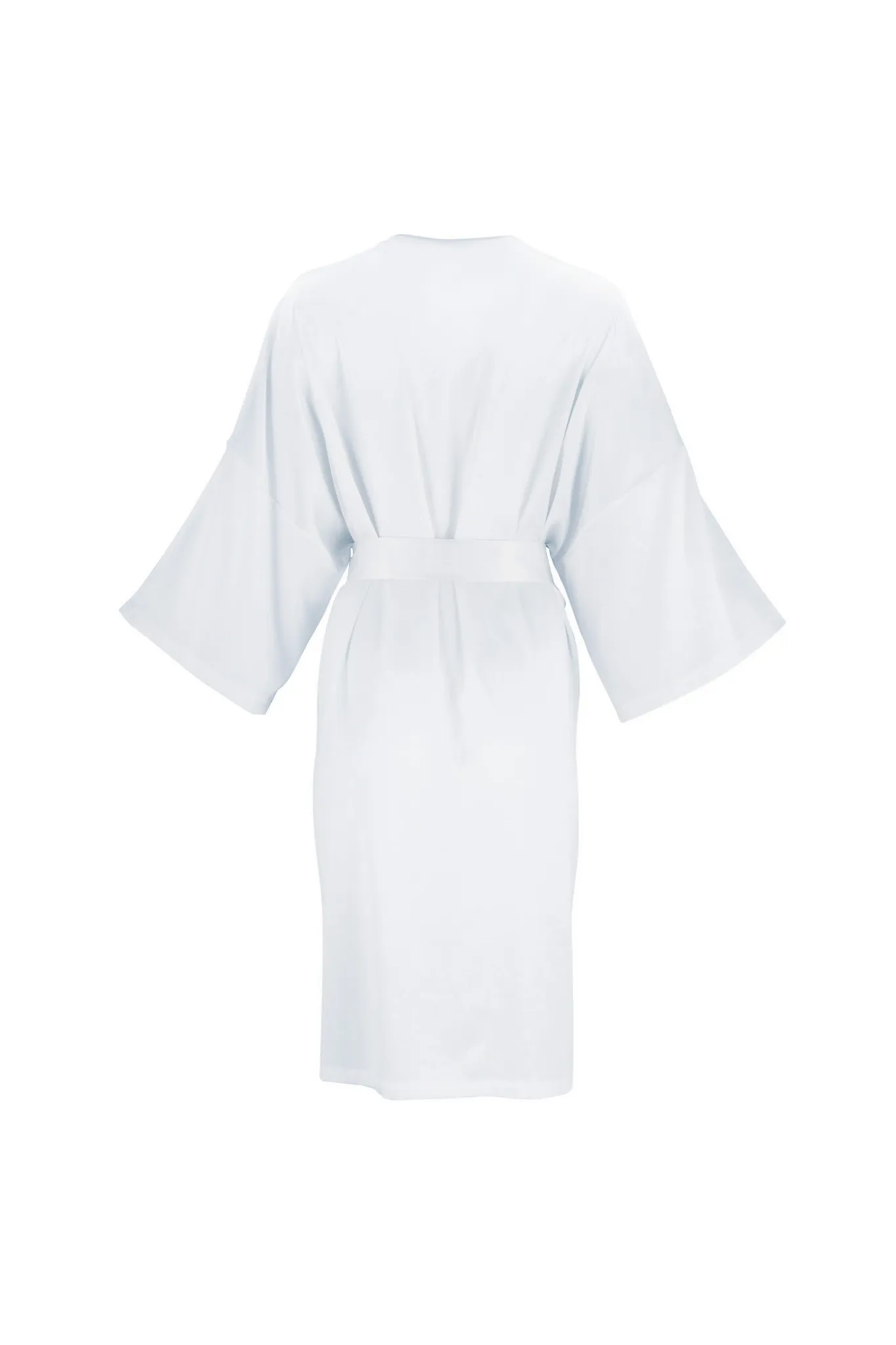 Long Silk Kimono Robe 'Meteya' in Milk White