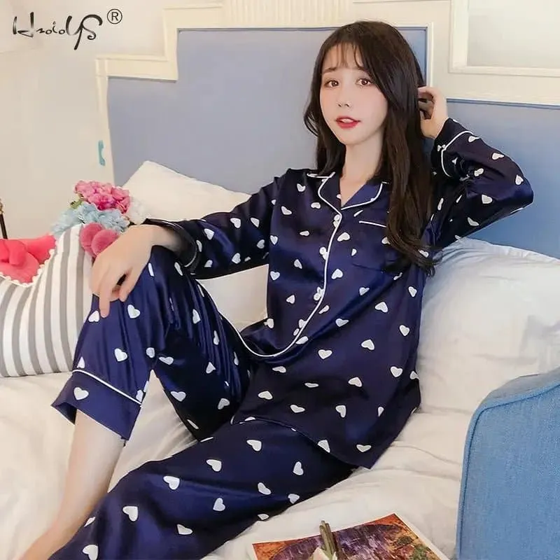 Long Sleeve Satin Nightwear