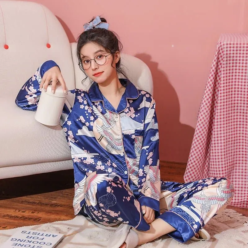 Long Sleeve Satin Nightwear