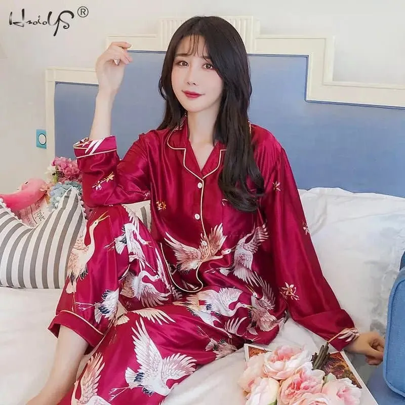 Long Sleeve Satin Nightwear