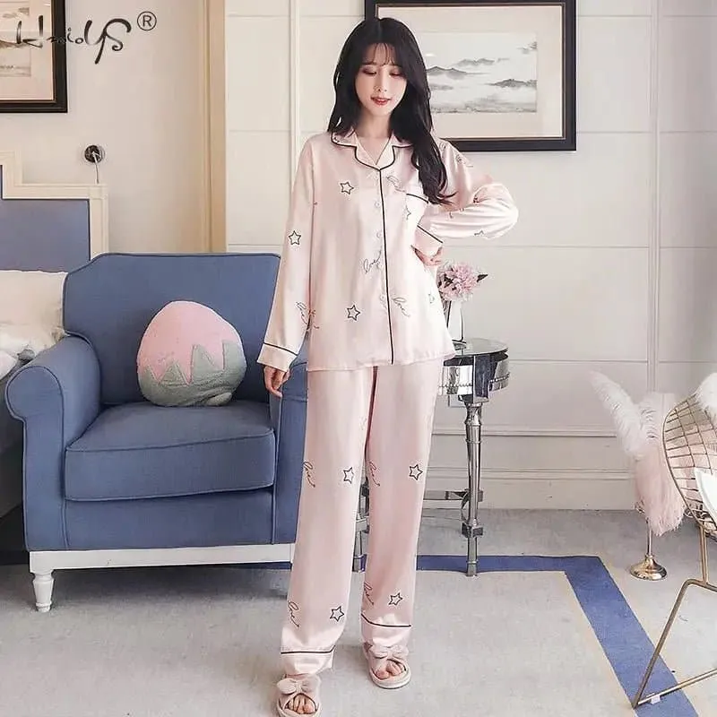 Long Sleeve Satin Nightwear