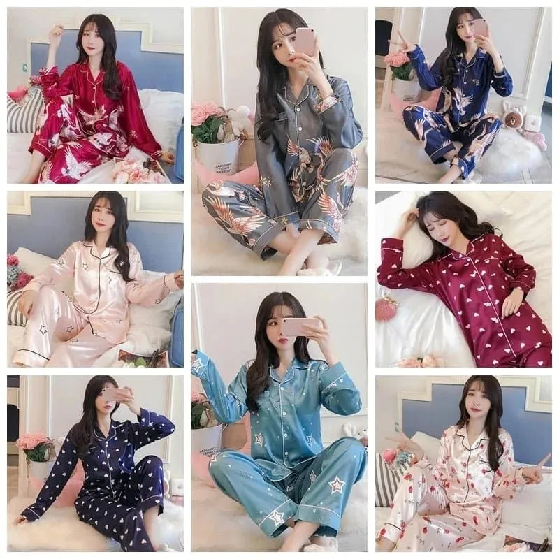 Long Sleeve Satin Nightwear