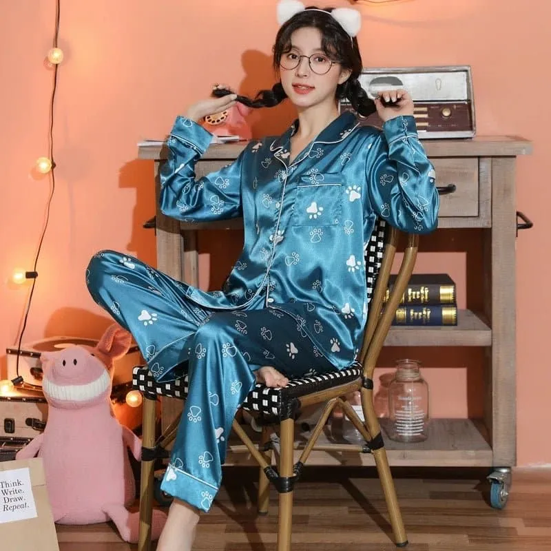 Long Sleeve Satin Nightwear