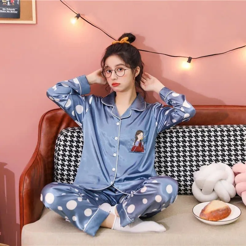 Long Sleeve Satin Nightwear