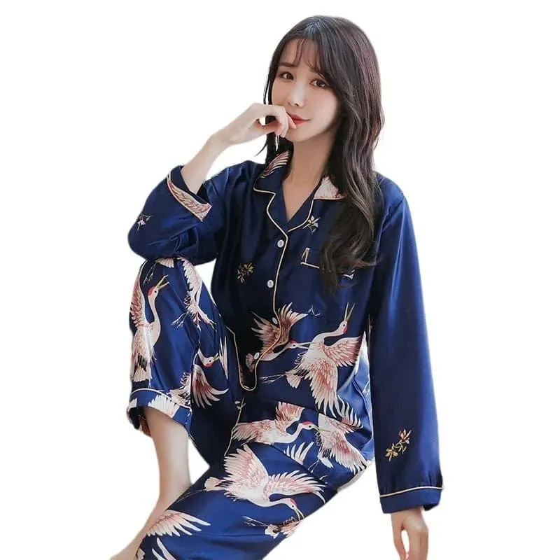 Long Sleeve Satin Nightwear