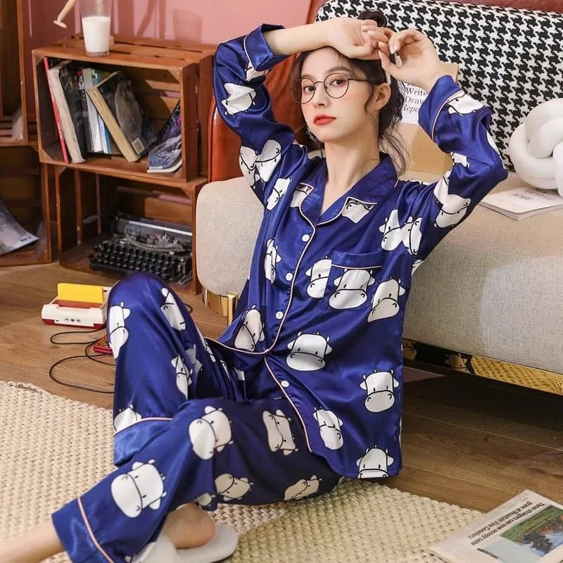 Long Sleeve Satin Nightwear
