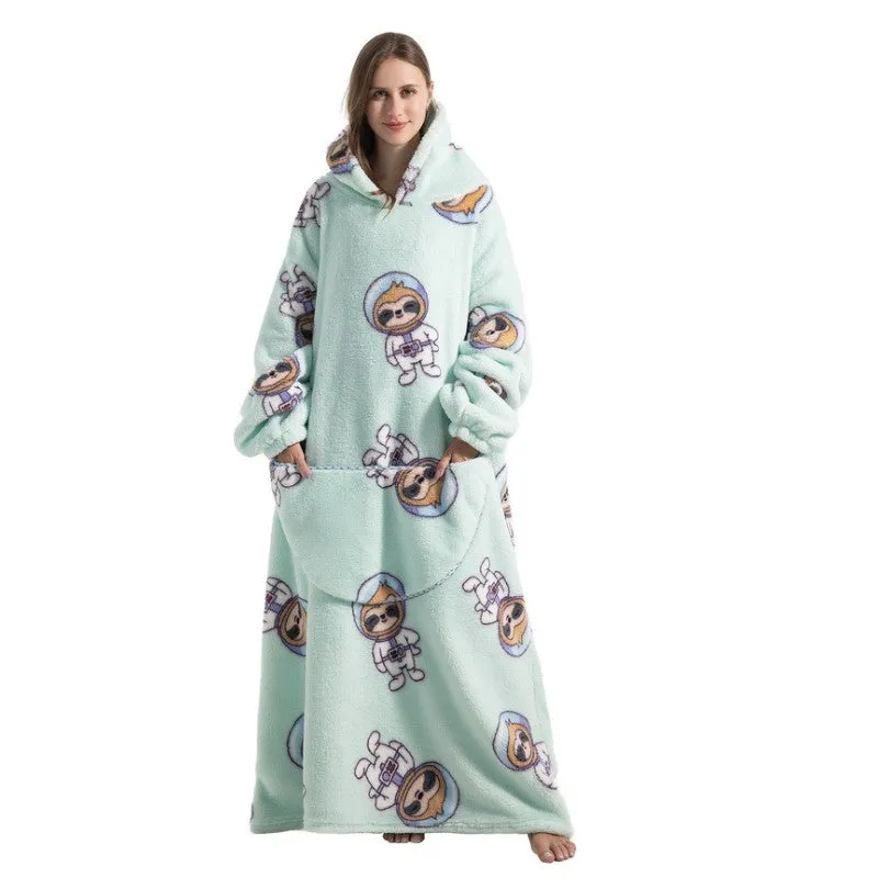 Long Sleeves Giant Pocket Wearable Blankets