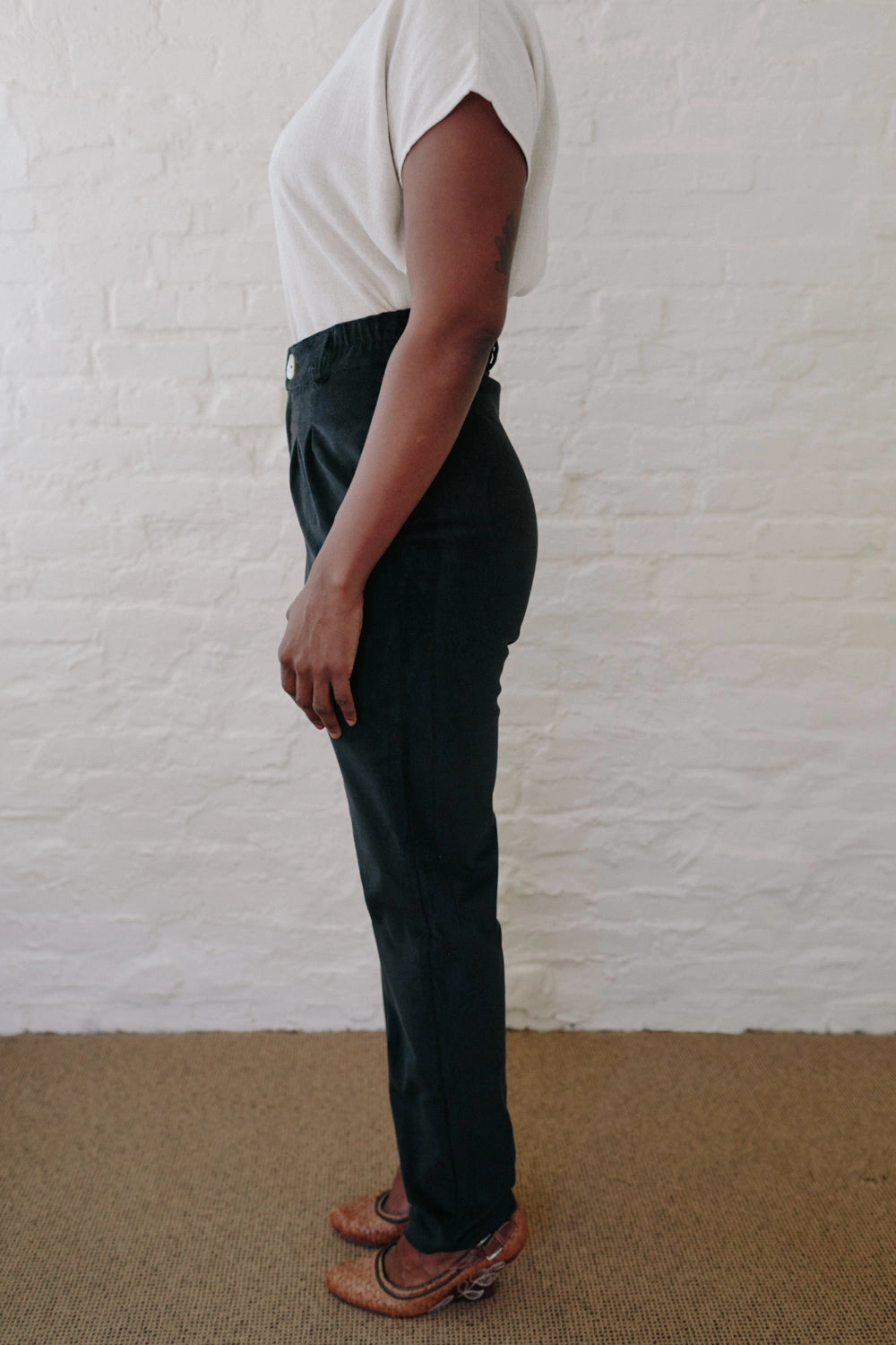 Long Perfect Pant in Black Velvet Water Resistant Finish