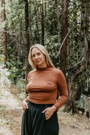 Wavy top in Sienna Cotton Minimalist Silhouette Cut Versatile Shirt
