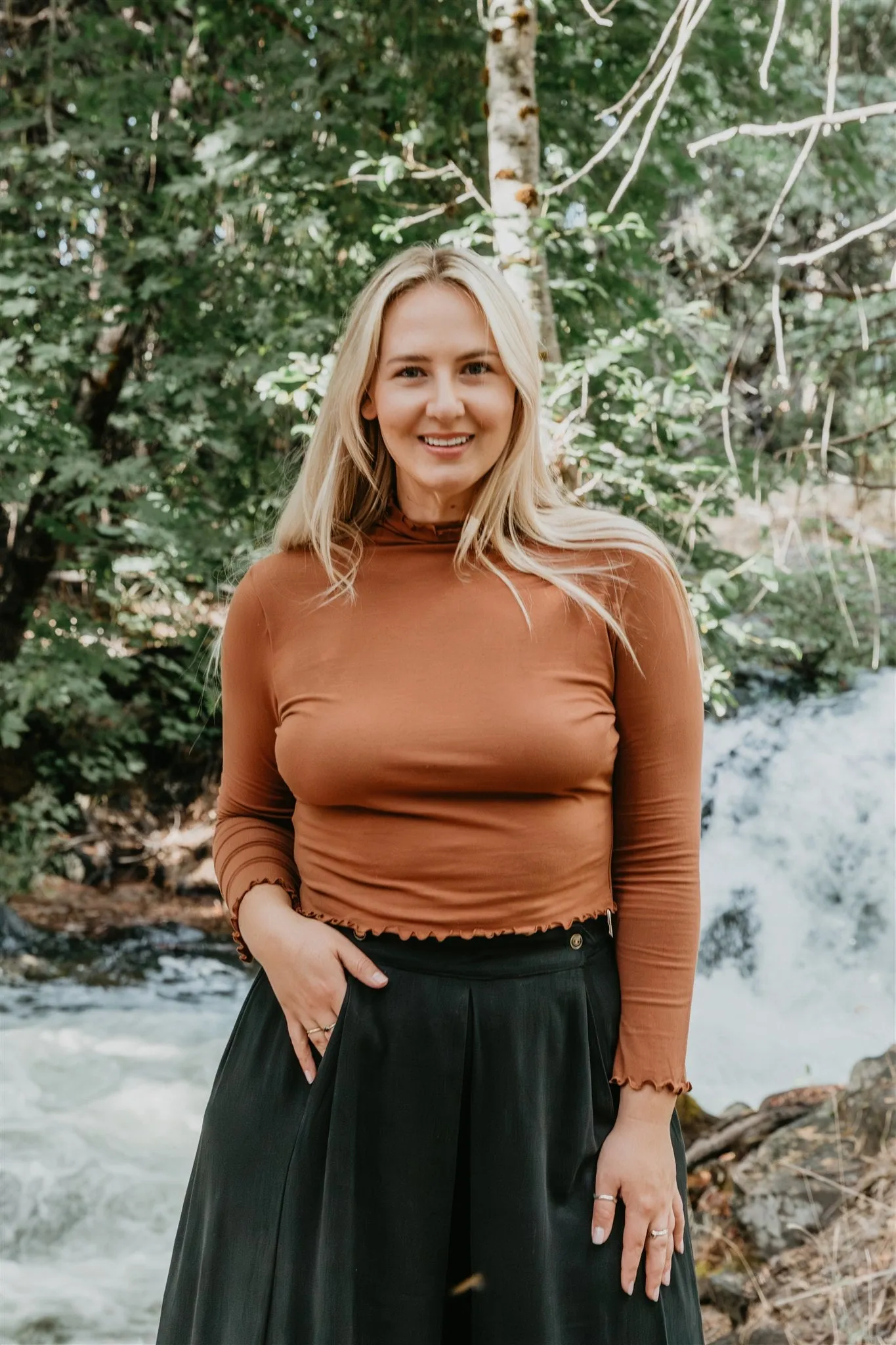 EcoCertified Wavy top in Sienna Cotton