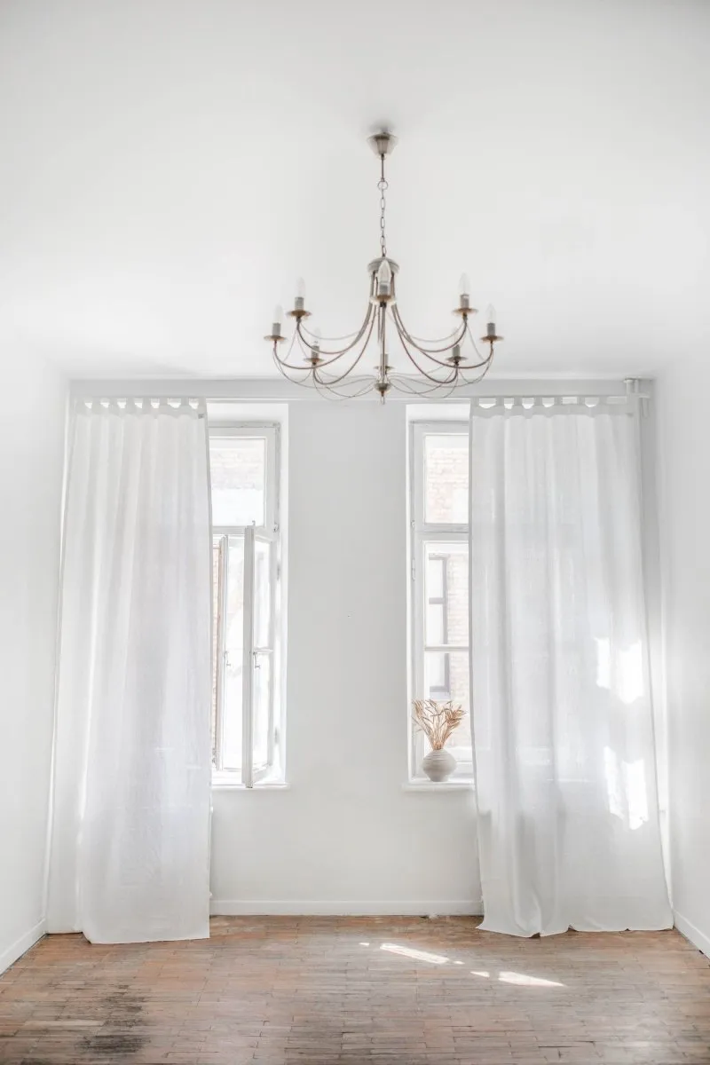 Looped Tab Top 100% Linen Curtain Panel