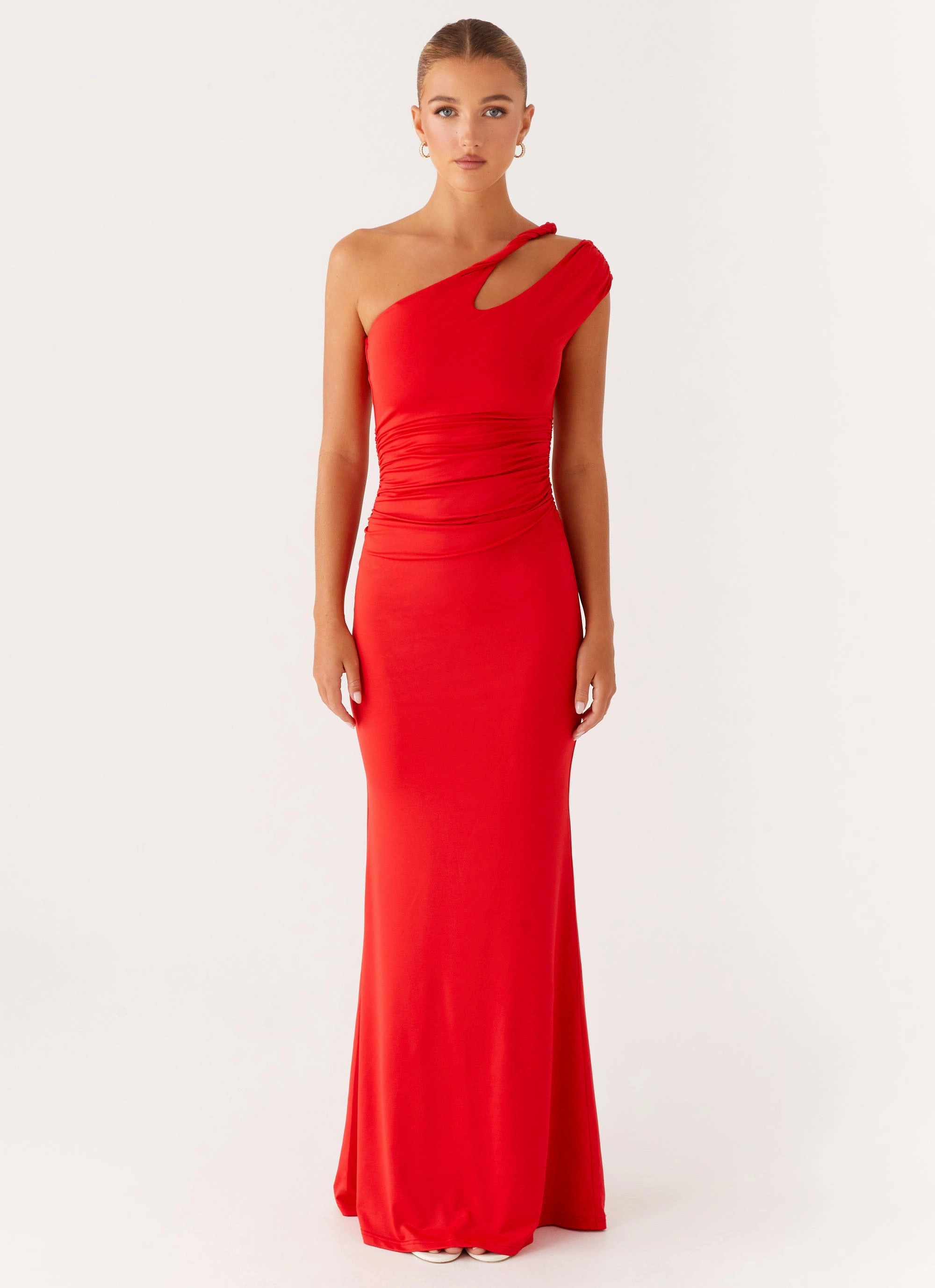 Lopez Maxi Dress - Tangerine Romantic date dress Calm Silhouette