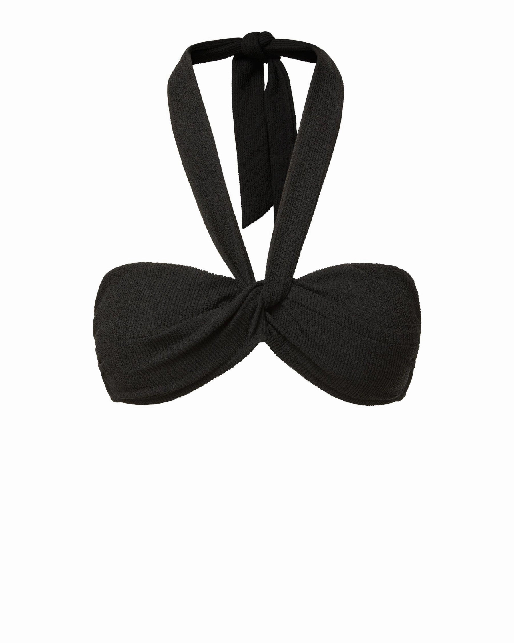 Strapless Non Restrictive Armhole Cut Loryn Swim Top Black Texture