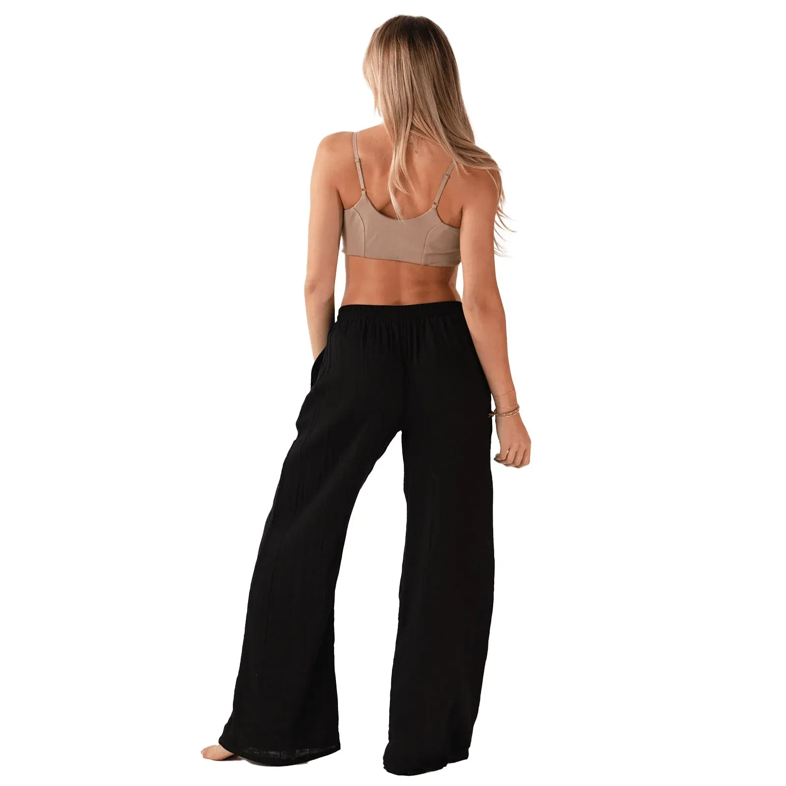 LOTUS AND LUNA X HIC CABANA DRAWSTRING WOMEN'S PANT - BLACK