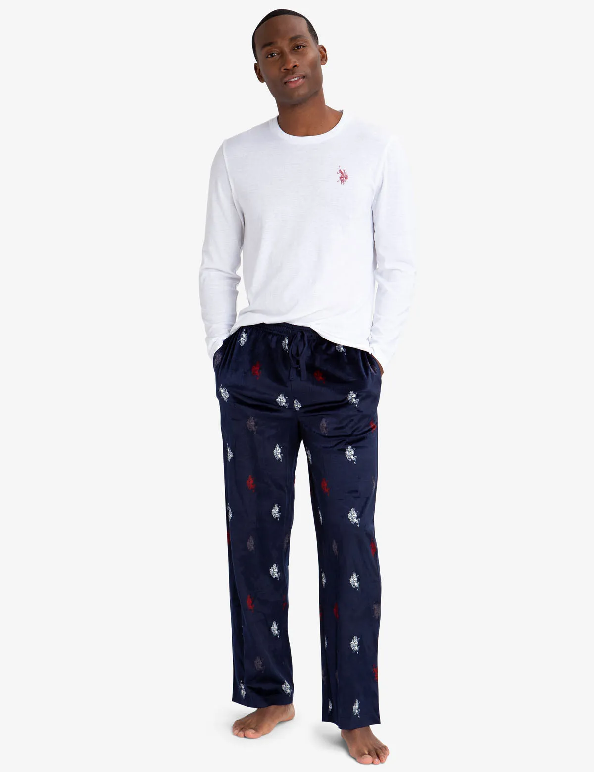 LOUNGE  SET: LONG SLEEVE TEE & LUXE FLEECE PANTS