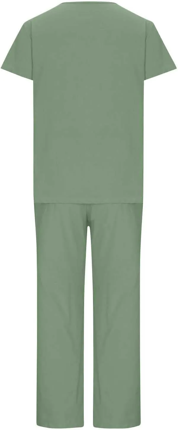 Lounge Sets for Women Two Piece Summer Cotton Linen Outfits Short Sleeve Comfy Tshirt Wide Leg Pants Comfy Sets