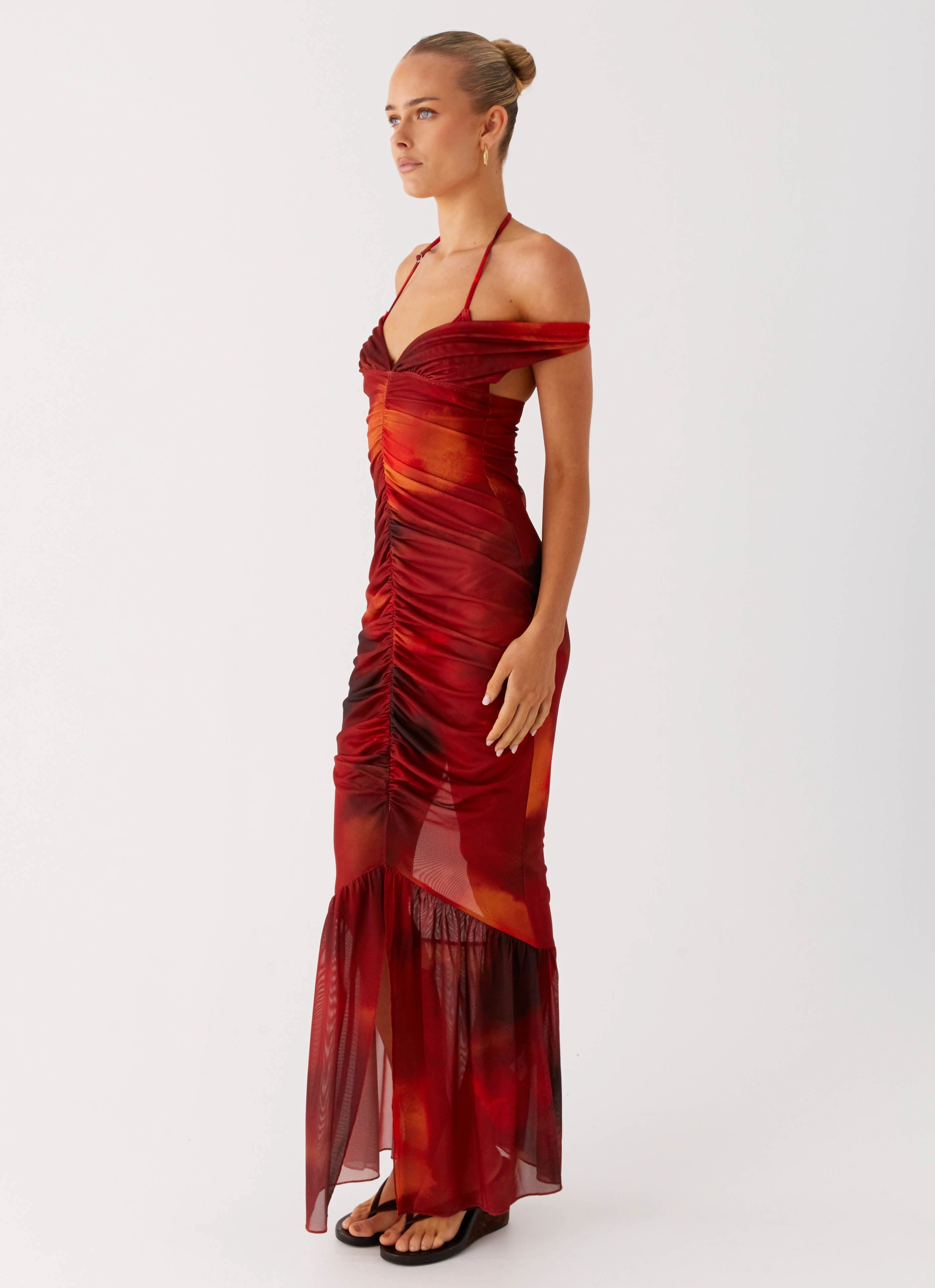 Love Me Not Maxi Dress - Scarlet Blur Airy Base