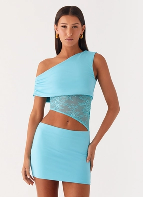 Functional Layer Versatile Wear Love Motion Mini Dress - Aqua Blue