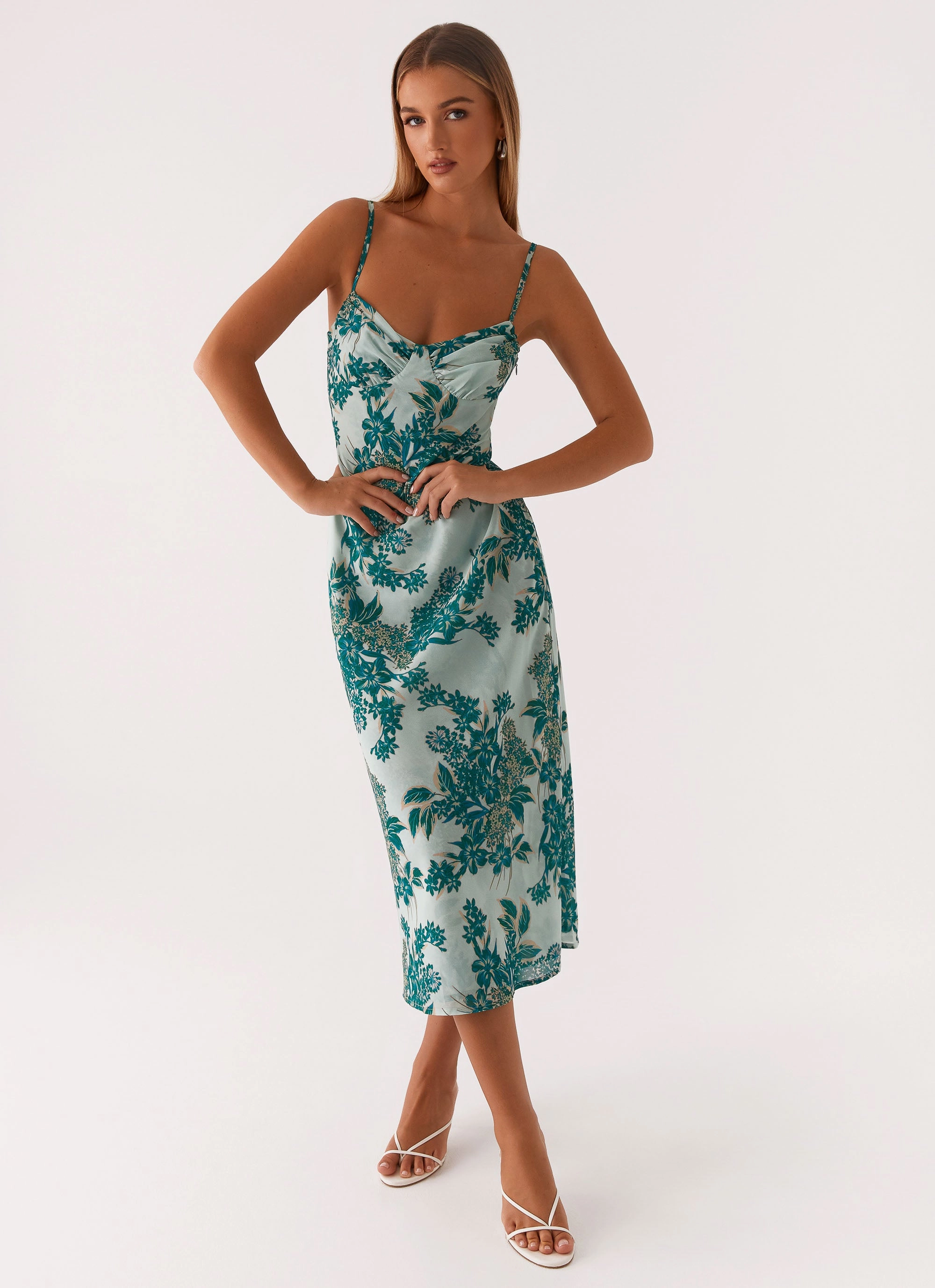 Love Song Midi Dress - Cloud Nine Floral Flower Grace