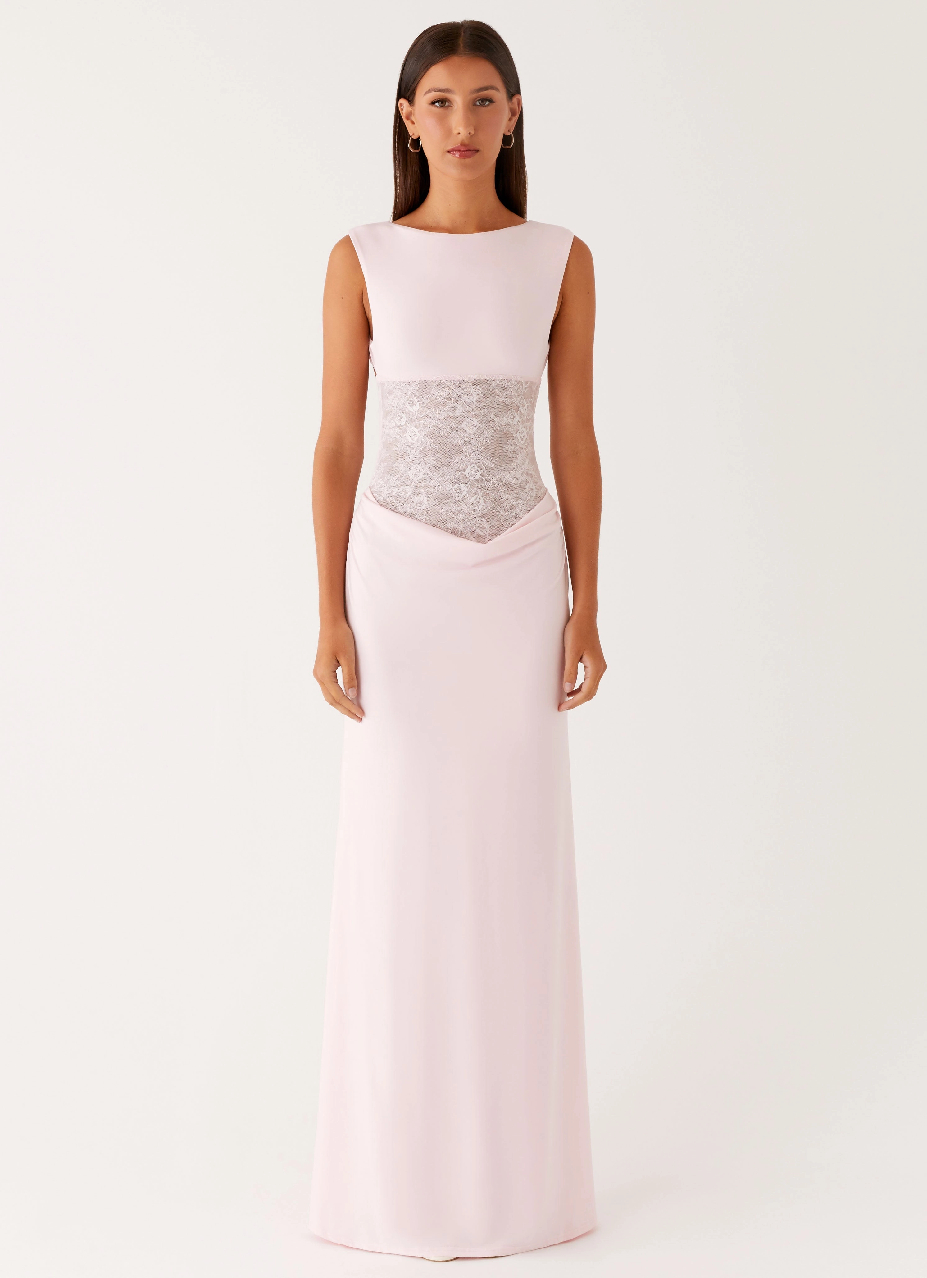Smooth Drape Love Tease Maxi Dress - Baby Pink