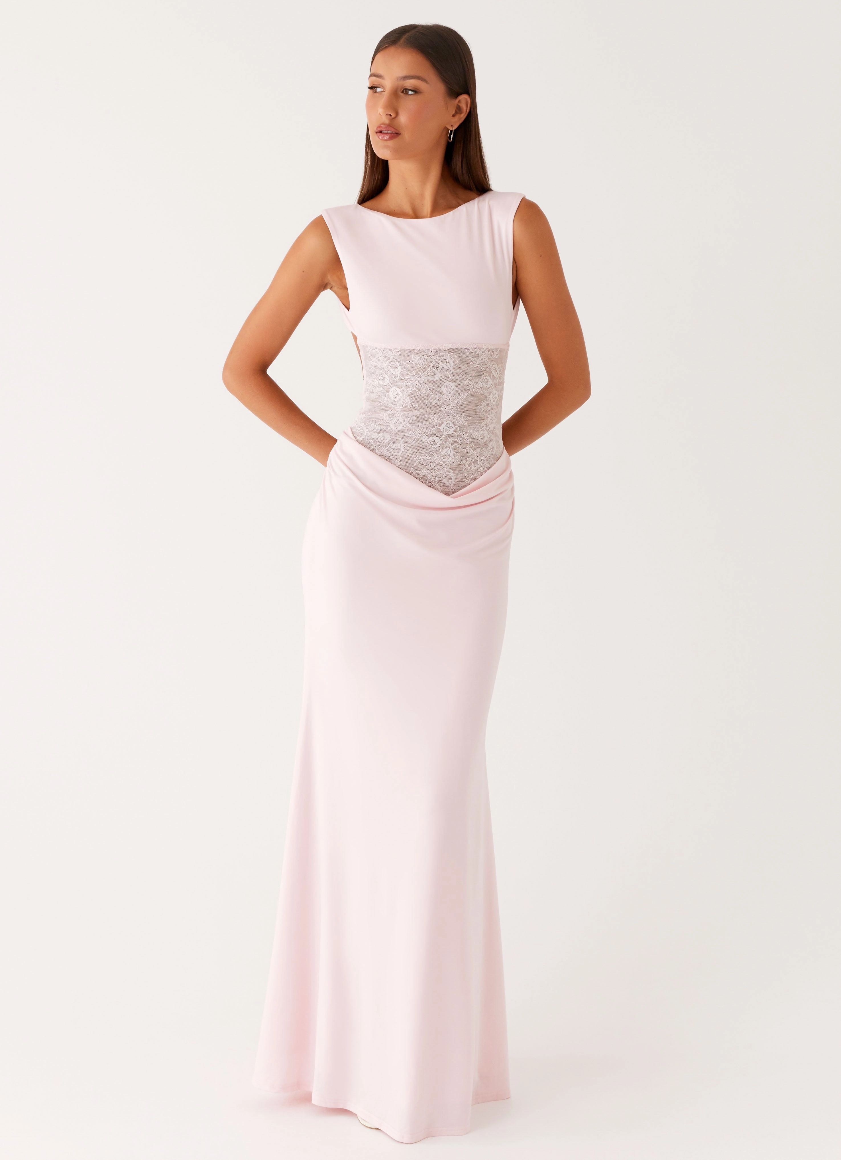 Stylish Silhouette Dreamy Look Love Tease Maxi Dress - Baby Pink