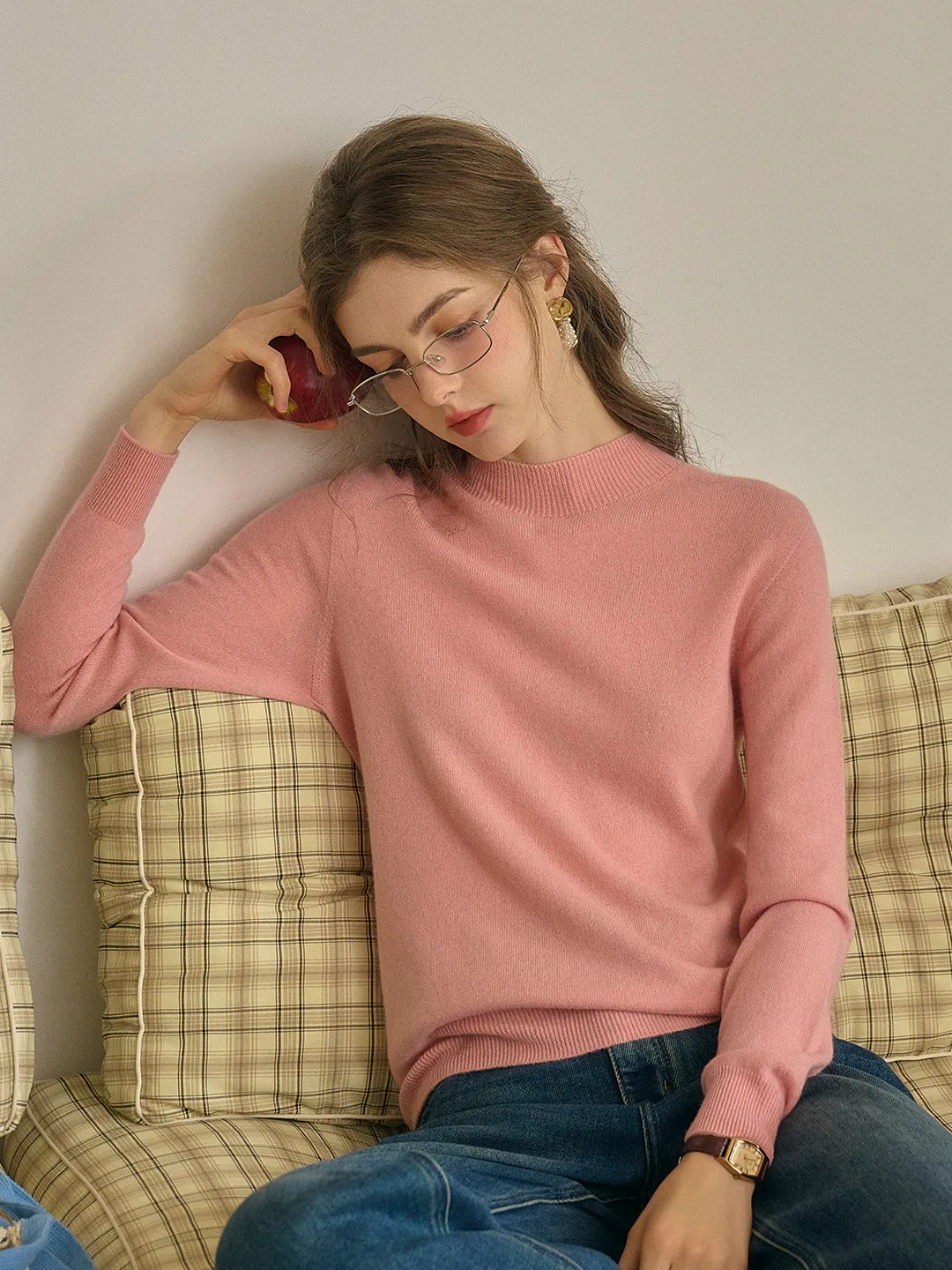 Modern Design Kamari Mock Neck 100% Wool Slim Fit Knit Sweater