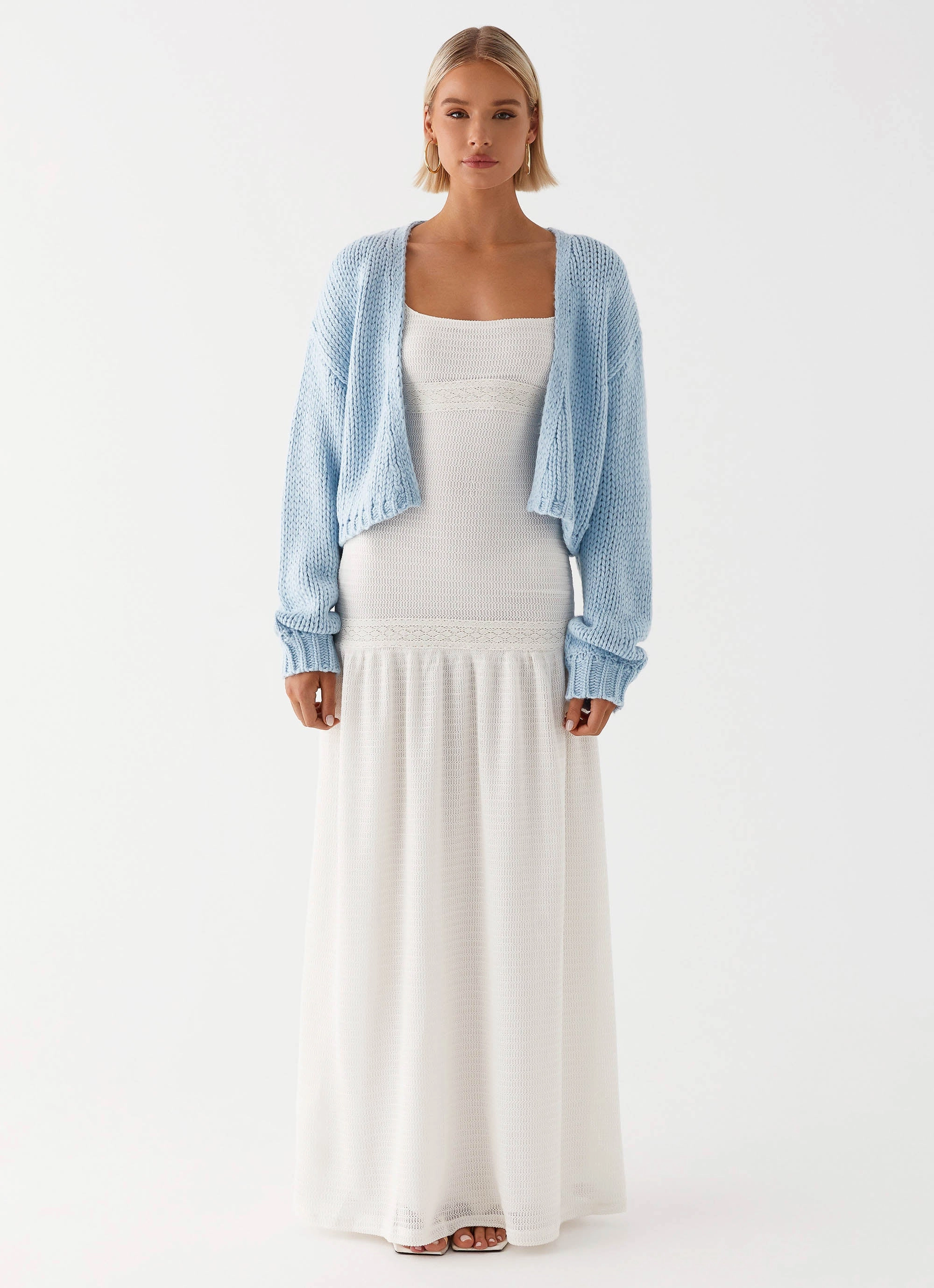 UV Block Jasleen Knit Cardigan - Blue