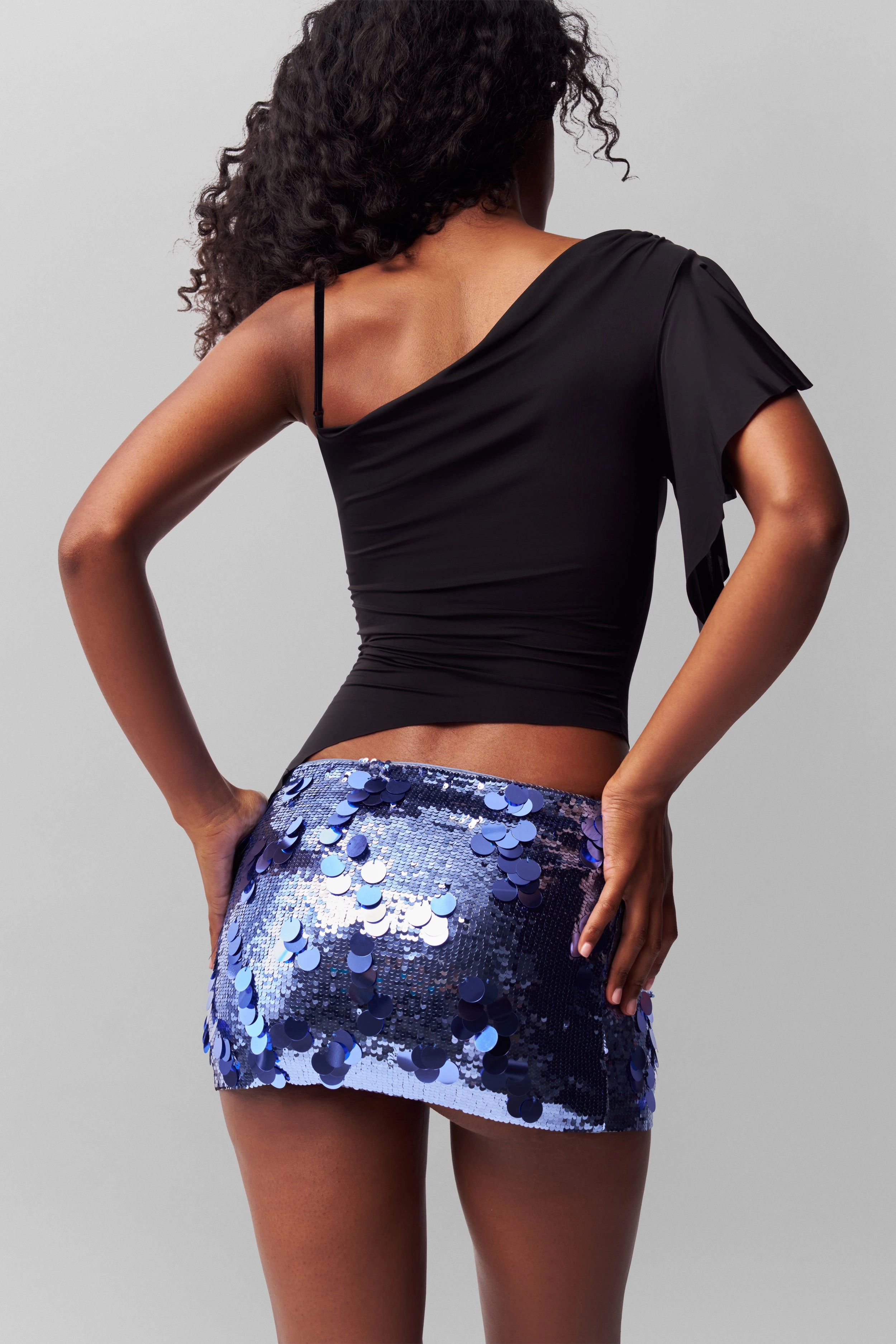 Low Rise Paillette Skirt Wrinkle Resistant Polished Touch