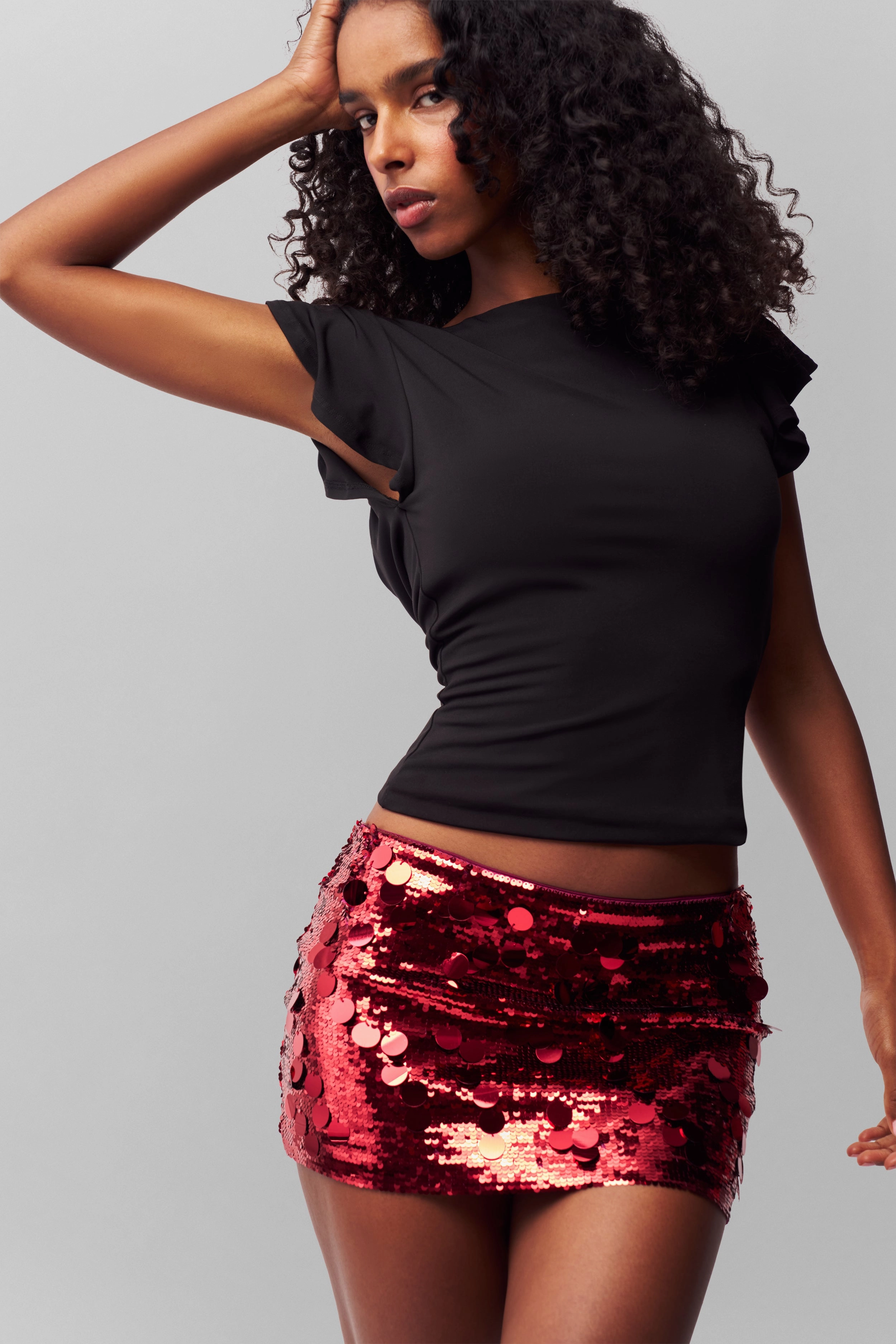 Low Rise Paillette Skirt Everyday Vibe
