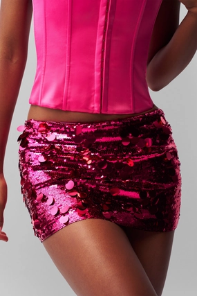 Low Rise Paillette Skirt Wrap Closure