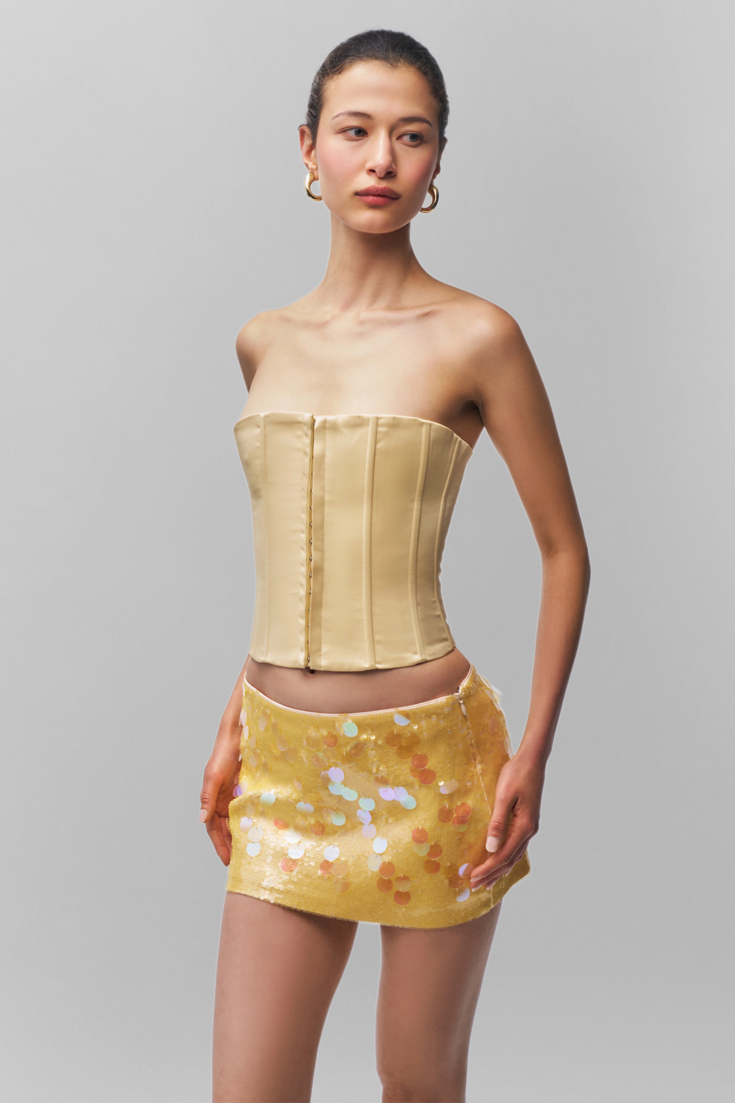 Timeless Trend Comfy Fit Low Rise Paillette Skirt