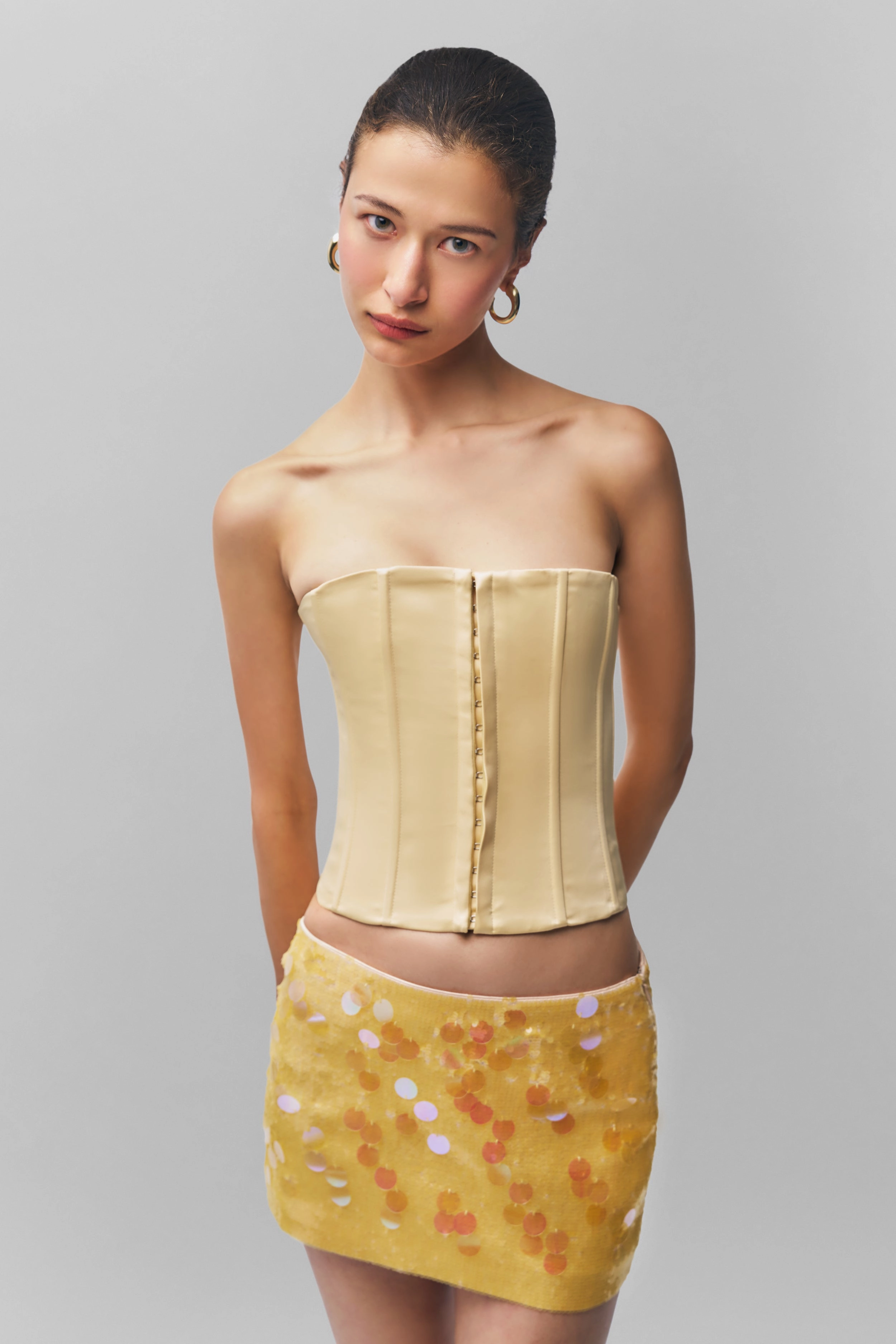 Low Rise Paillette Skirt Shape Enhancing