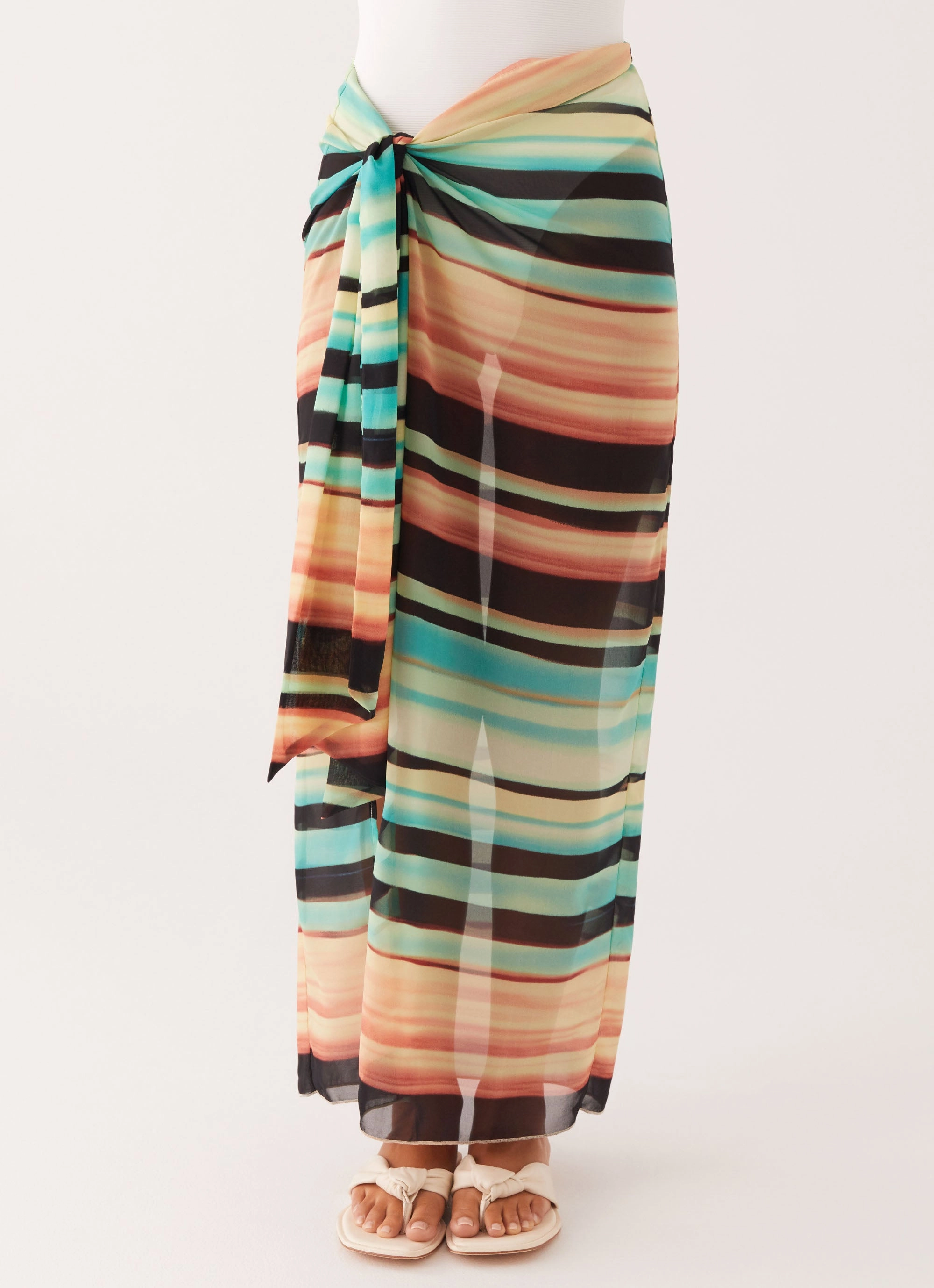 Wardrobe Essential Low Tide Sarong Maxi Skirt - Stripe