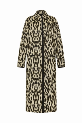 Ergonomic Fit Ventilated Back Panel "Moiree" Jacquard Long Coat