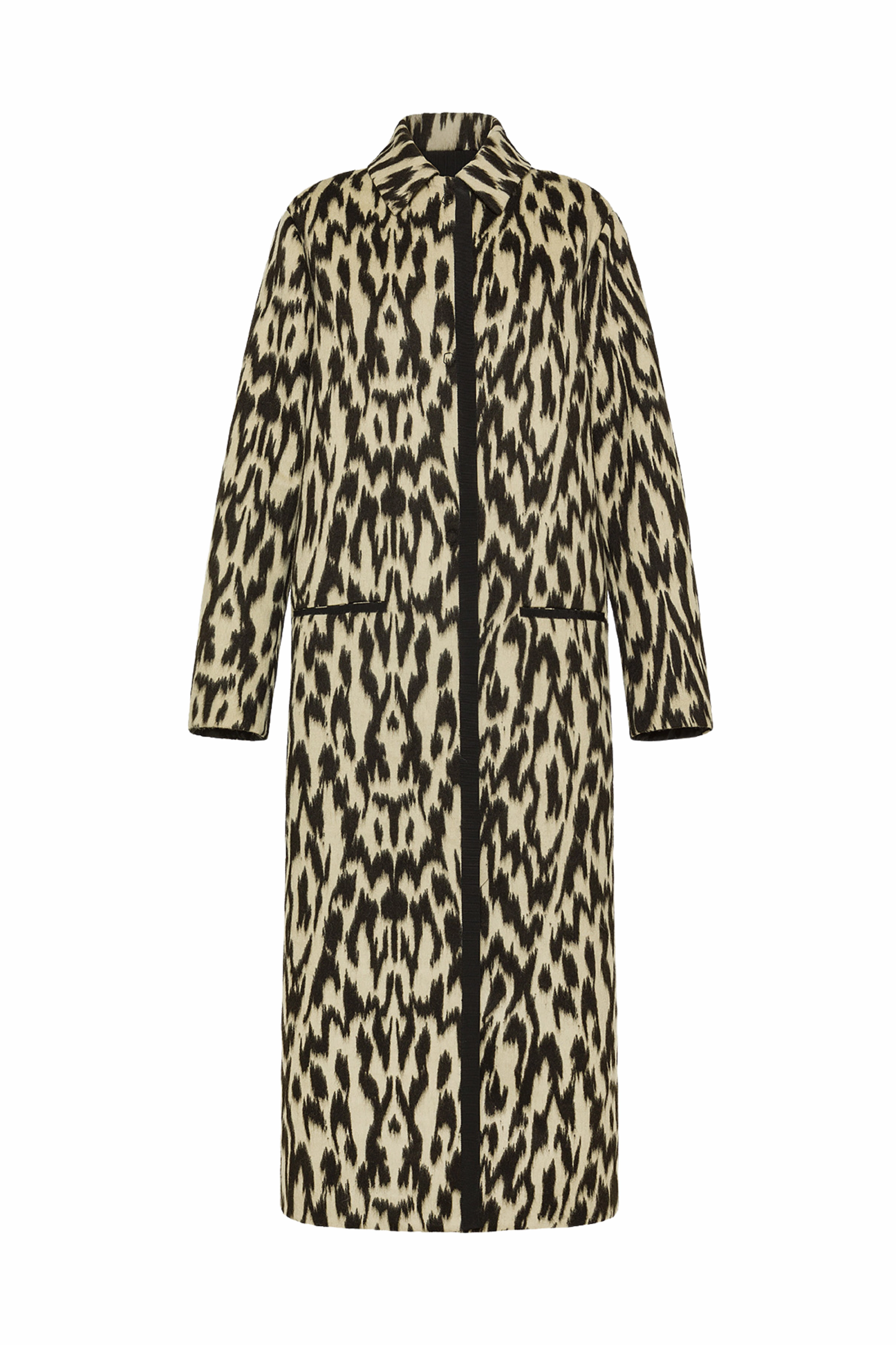 Frictionless Inner Layer Crisp Clean Fit "Moiree" Jacquard Long Coat
