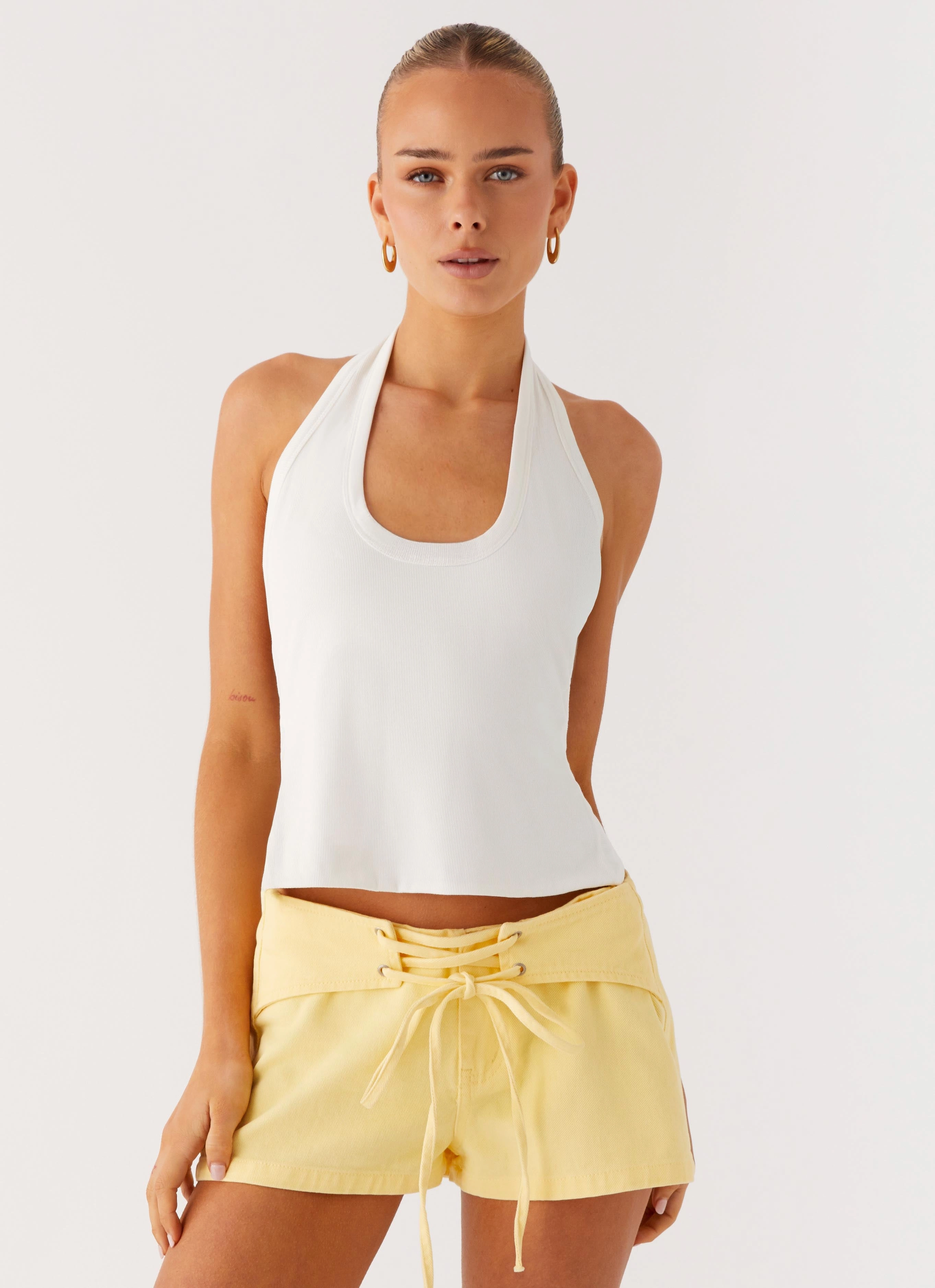AthleticInspired Reinforced Elbow Patches No Rush Top - White