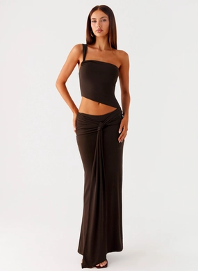 Special-Occasion Boho Tone Luara Cut Out Maxi Dress - Chocolate
