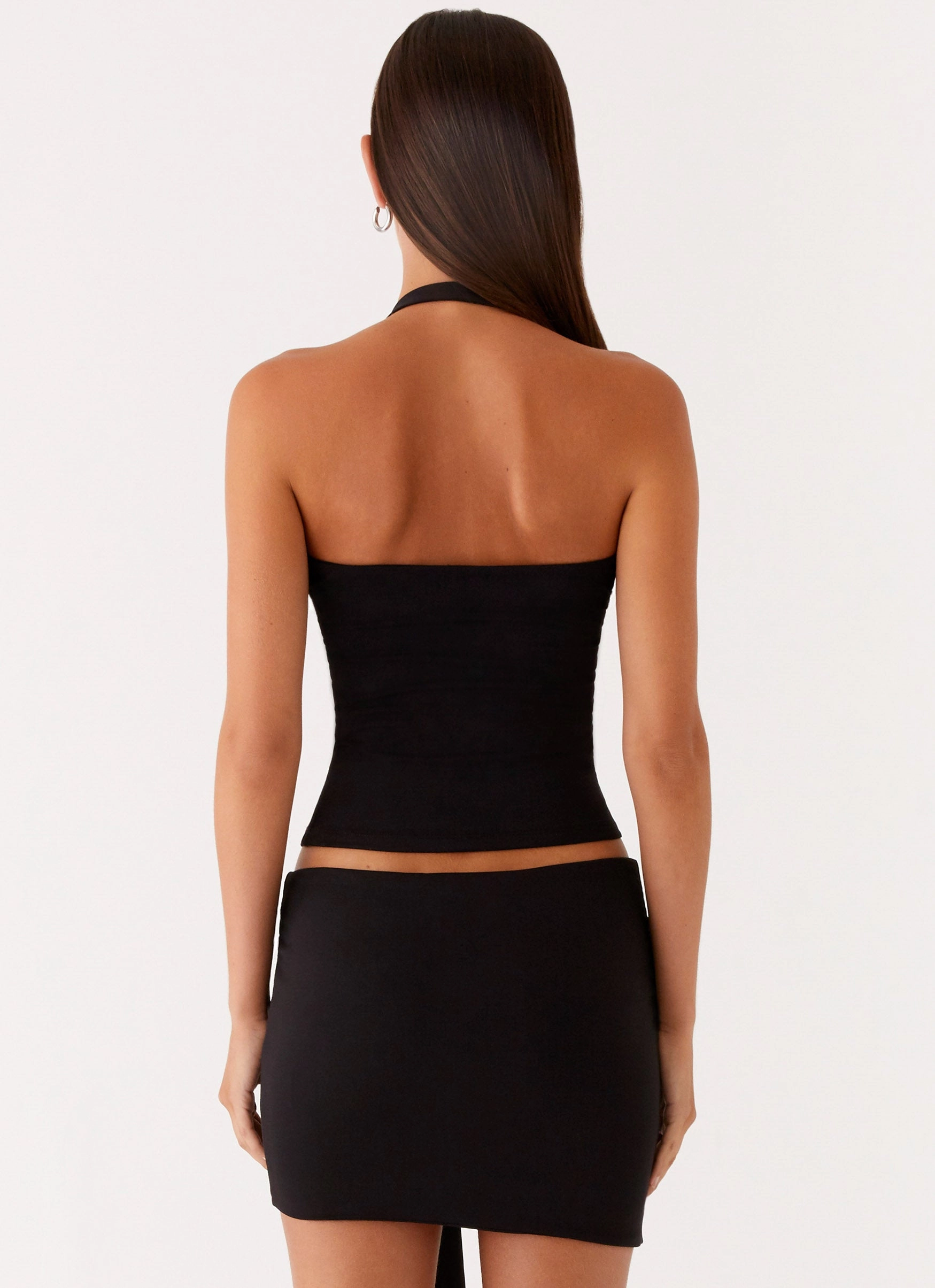 Refined Mood Polished Style Lucent Mini Skirt - Black