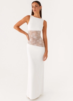 Lucinda Maxi Dress - White Flattering and Chic