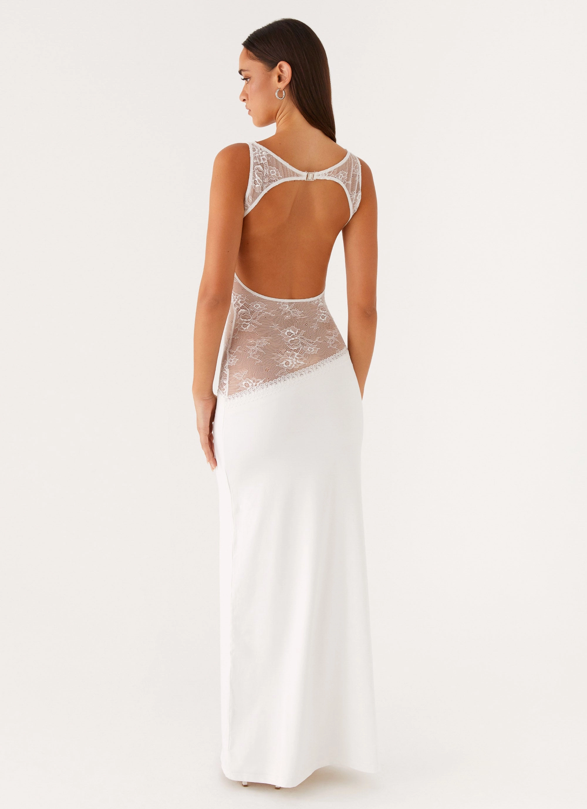 Ruffle Hem Lucinda Maxi Dress - White
