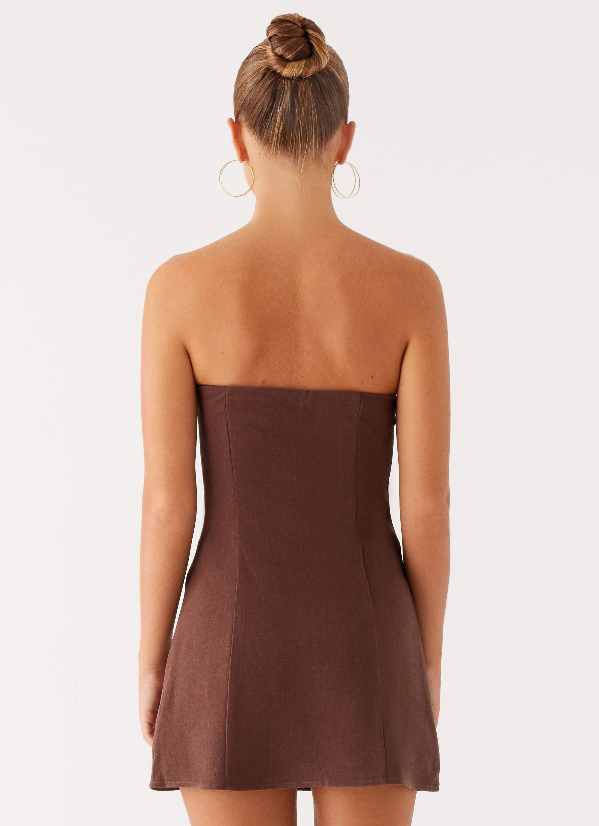 Ludo Mini Dress - Chocolate Short Sleeve