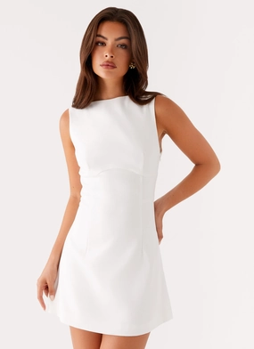 Lulita Mini Dress - White Matte Finish